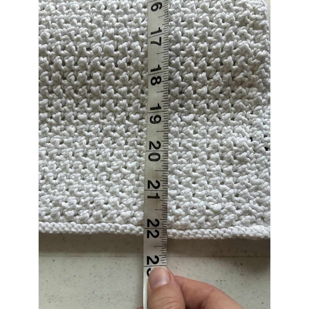 Lauren Ralph Lauren Hand Knit Sweater Sz M Cotton Crochet Minimalist 3/4 Sleeve - Picture 6 of 7